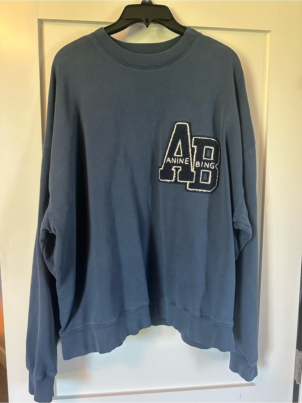 Anine Bing Blue Logo Crewneck Sweatshirt